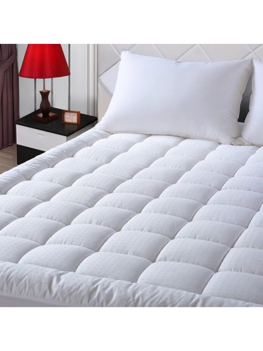 Cozy Twin Size Cotton Pillow Top Mattress Pad Topper - Soft & Comfortable Sleep